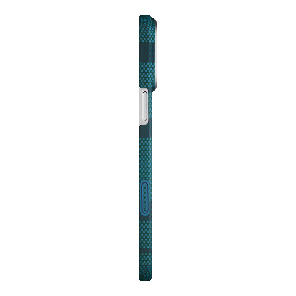 Apple iPhone 17 Pro Max Kılıf M-safe Şarj Özellikli Aramid Karbon Fiber Pitaka Flora in Grid Serisi Kapak