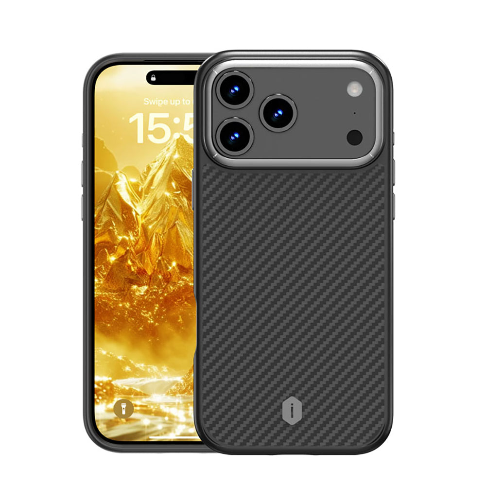 Apple iPhone 17 Pro Max Kılıf M-safe Şarj Özellikli Aramid Fiber Wiwu Defense Ultra Serisi DCC-205 Kapak