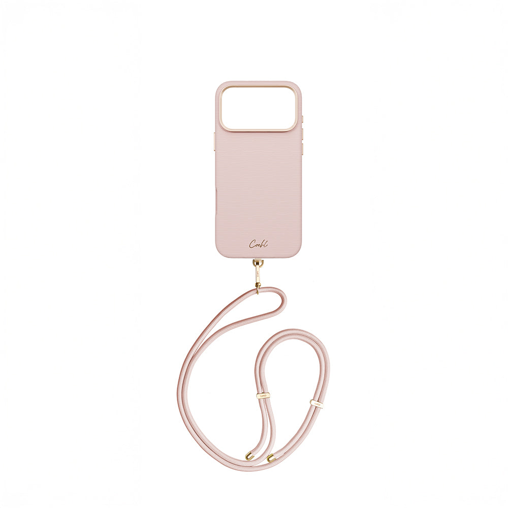 Apple iPhone 17 Pro Max Kılıf M-safe Şarj Özellikli Askı İpli Coehl Mirelle Kapak Pembe