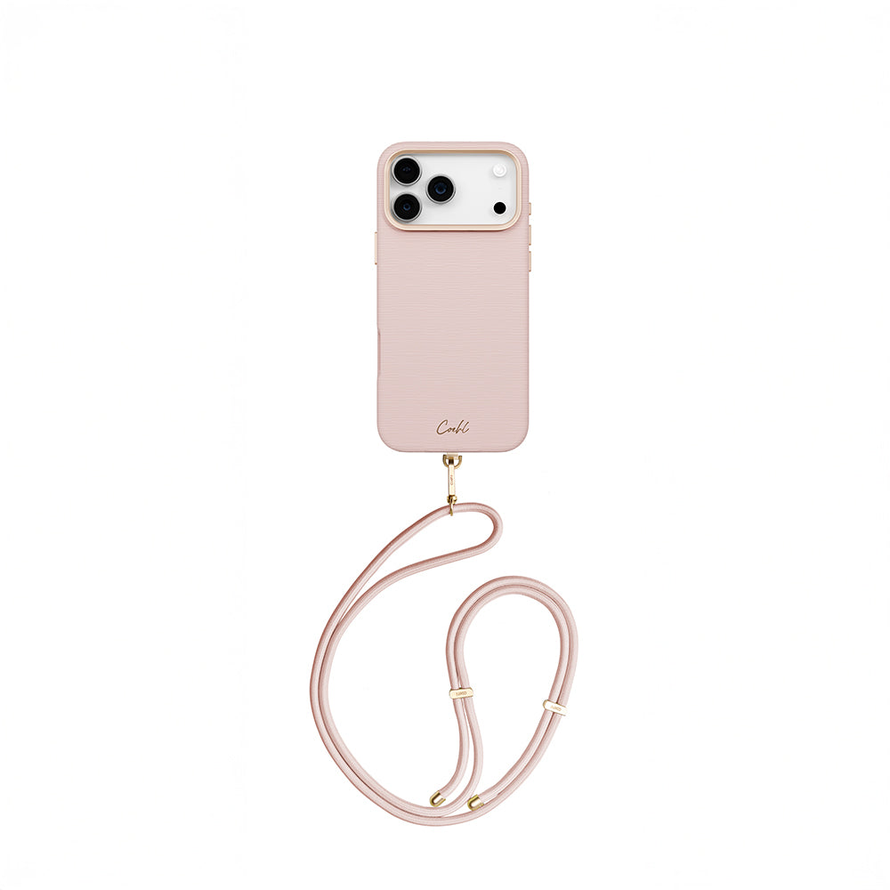 Apple iPhone 17 Pro Max Kılıf M-safe Şarj Özellikli Askı İpli Coehl Mirelle Kapak Pembe