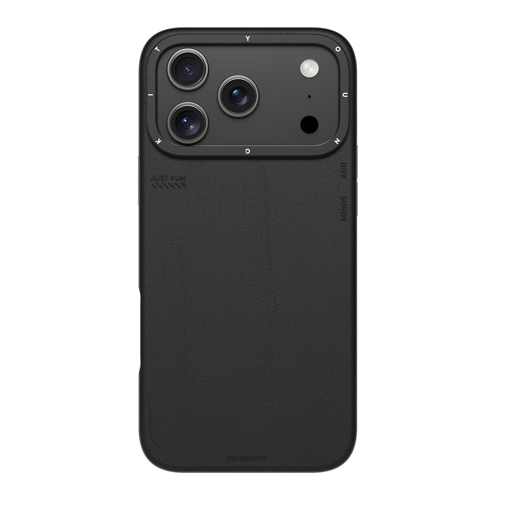 Apple iPhone 17 Pro Max Kılıf M-safe Şarj Özellikli Basit Mat Deri Desenli Youngkit Tech Fashion Serisi Kapak Gri