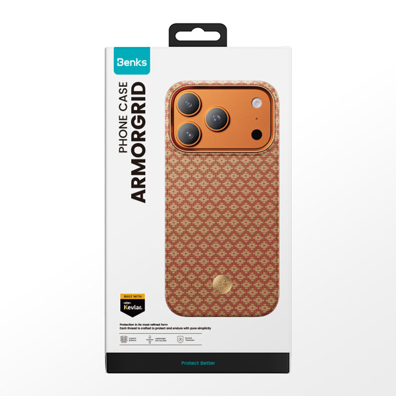 Apple iPhone 17 Pro Max Kılıf M-Safe Şarj Özellikli Benks ArmorAir ArmorGrid Serisi Kevlar Kapak