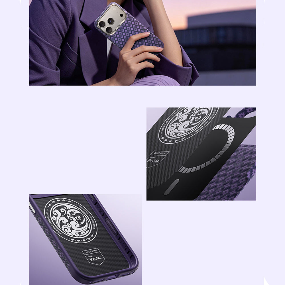 Apple iPhone 17 Pro Max Kılıf M-Safe Şarj Özellikli Benks ArmorPro ArmorEdge X9 Serisi Kevlar Karbon Kapak