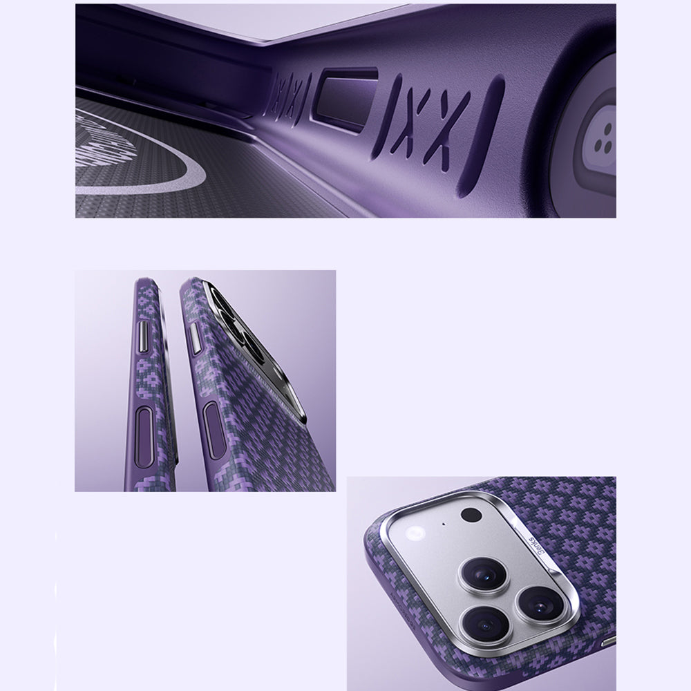 Apple iPhone 17 Pro Max Kılıf M-Safe Şarj Özellikli Benks ArmorPro ArmorEdge X9 Serisi Kevlar Karbon Kapak