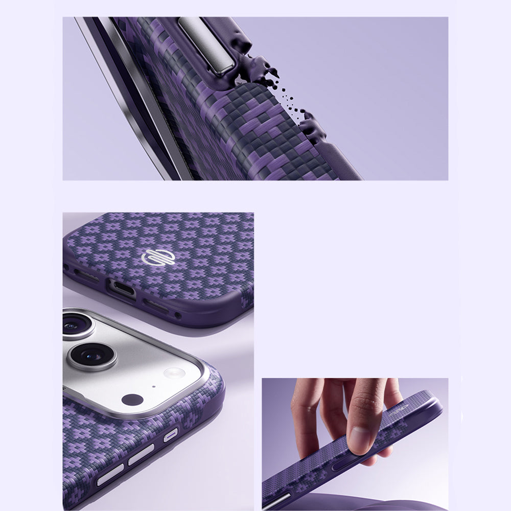 Apple iPhone 17 Pro Max Kılıf M-Safe Şarj Özellikli Benks ArmorPro ArmorEdge X9 Serisi Kevlar Karbon Kapak