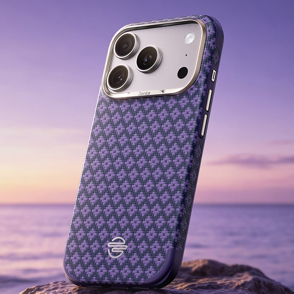 Apple iPhone 17 Pro Max Kılıf M-Safe Şarj Özellikli Benks ArmorPro ArmorEdge X9 Serisi Kevlar Karbon Kapak
