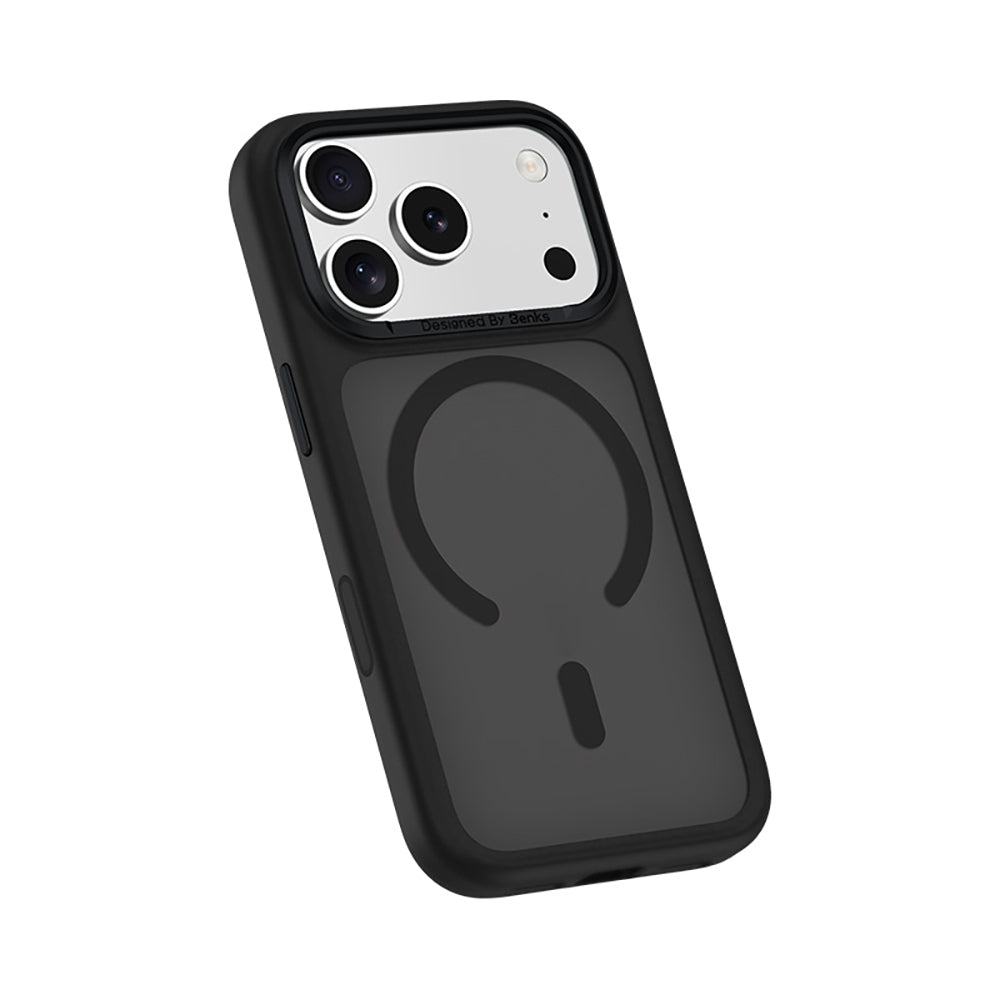 Apple iPhone 17 Pro Max Kılıf M-Safe Şarj Özellikli Benks Mist C-Magnet Kapak Turuncu