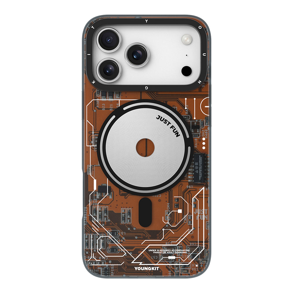 Apple iPhone 17 Pro Max Kılıf M-safe Şarj Özellikli Kamera Denetim Butonlu Youngkit Technology Serisi Kapak Mavi