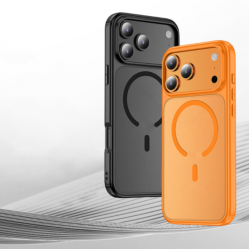 Apple iPhone 17 Pro Max Kılıf M-safe Şarj Özellikli Mat Arka Yüzey Wlons Lola Kapak Turuncu