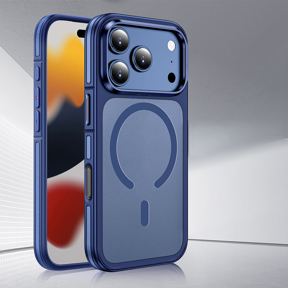 Apple iPhone 17 Pro Max Kılıf M-safe Şarj Özellikli Mat Görünümlü Wlons Vevo Kapak Gri