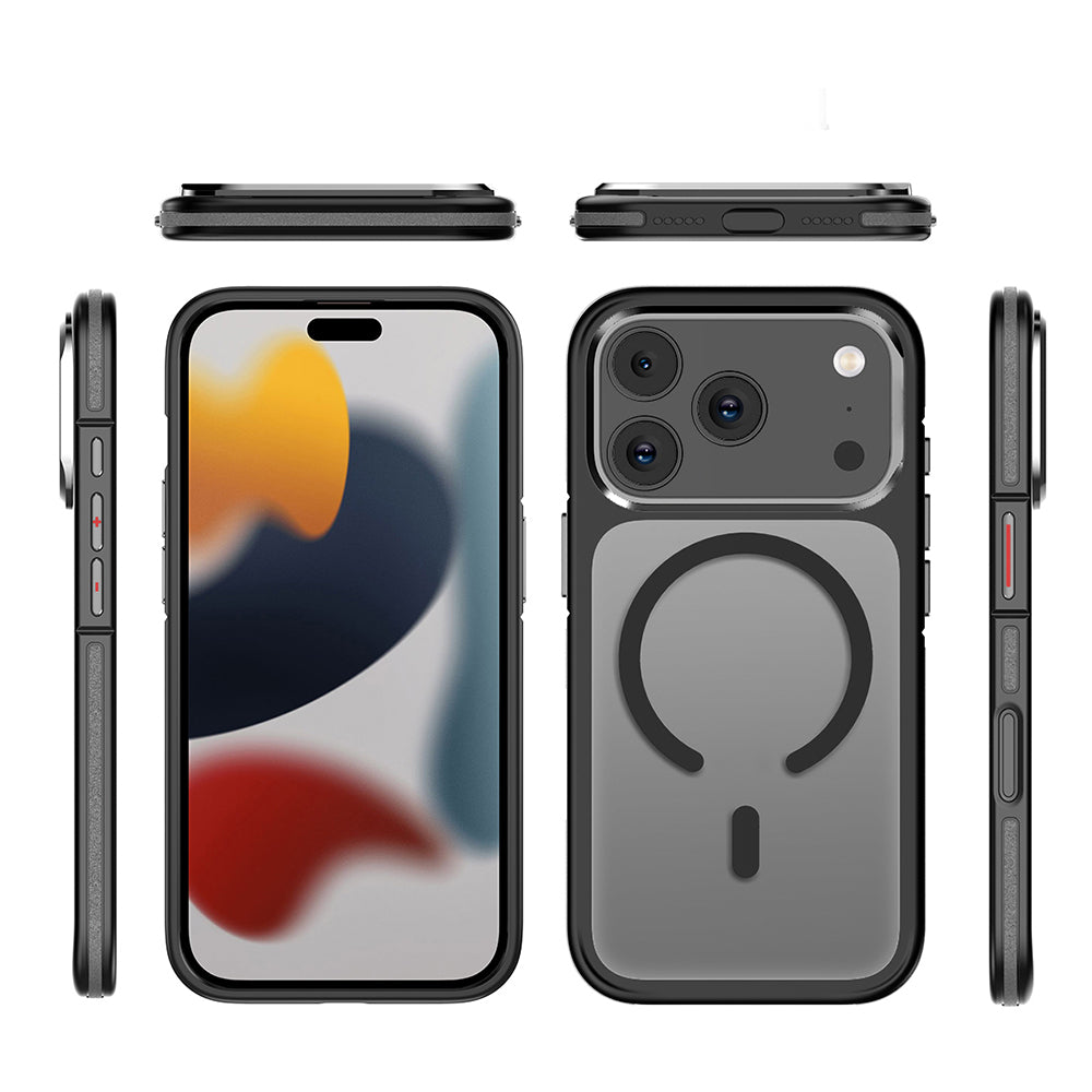 Apple iPhone 17 Pro Max Kılıf M-safe Şarj Özellikli Mat Görünümlü Wlons Vevo Kapak Gri