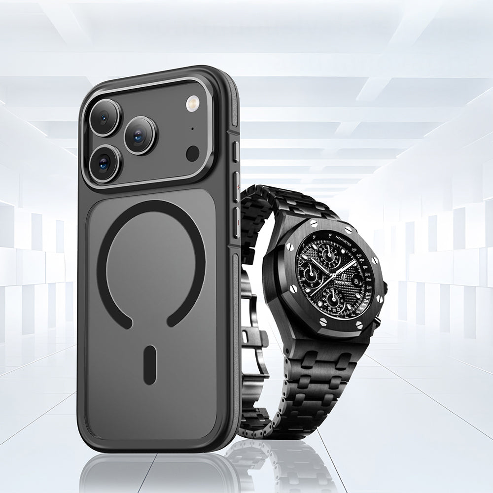 Apple iPhone 17 Pro Max Kılıf M-safe Şarj Özellikli Mat Görünümlü Wlons Vevo Kapak Siyah