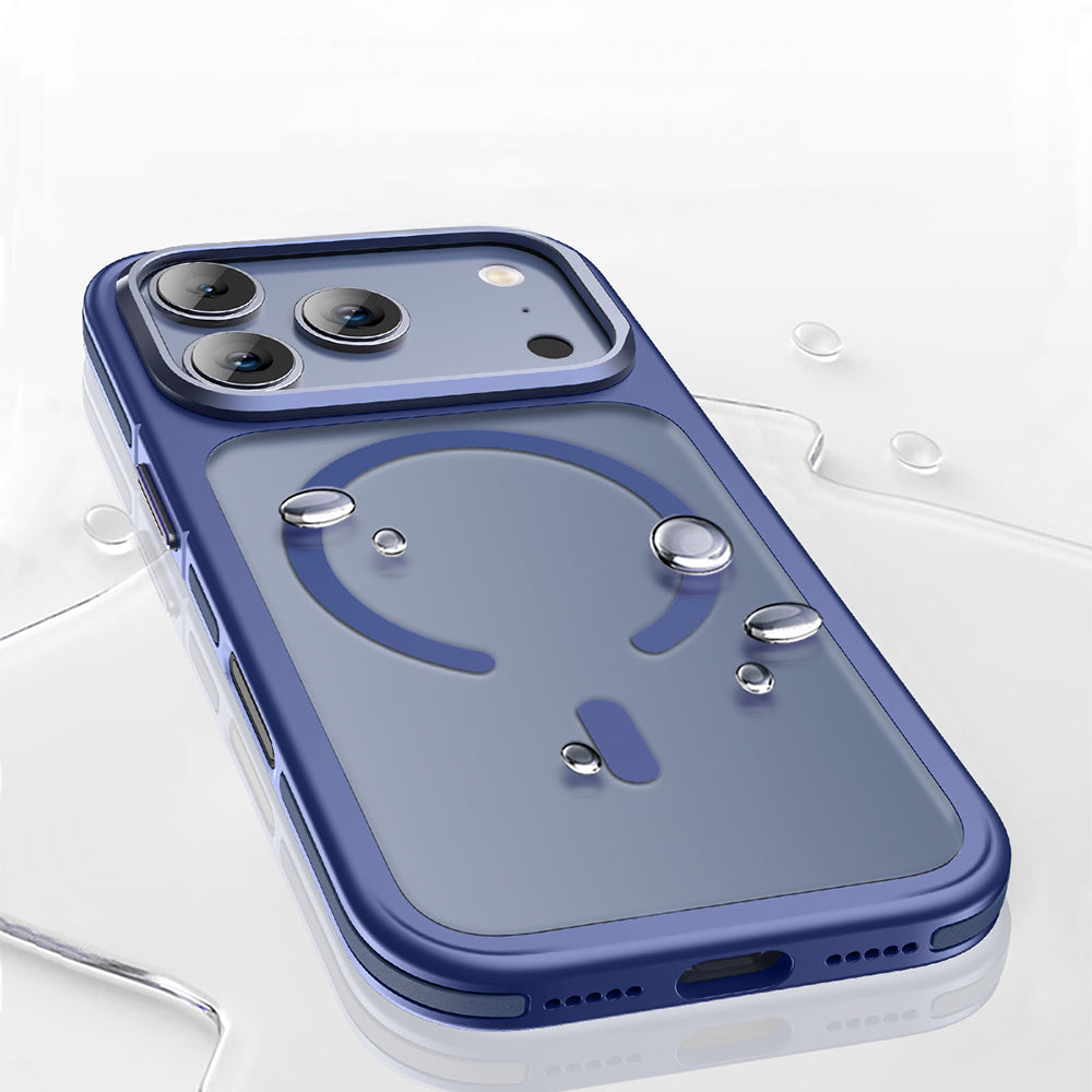 Apple iPhone 17 Pro Max Kılıf M-safe Şarj Özellikli Mat Görünümlü Wlons Vevo Kapak Mavi