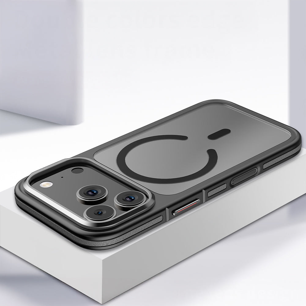 Apple iPhone 17 Pro Max Kılıf M-safe Şarj Özellikli Mat Görünümlü Wlons Vevo Kapak Gri