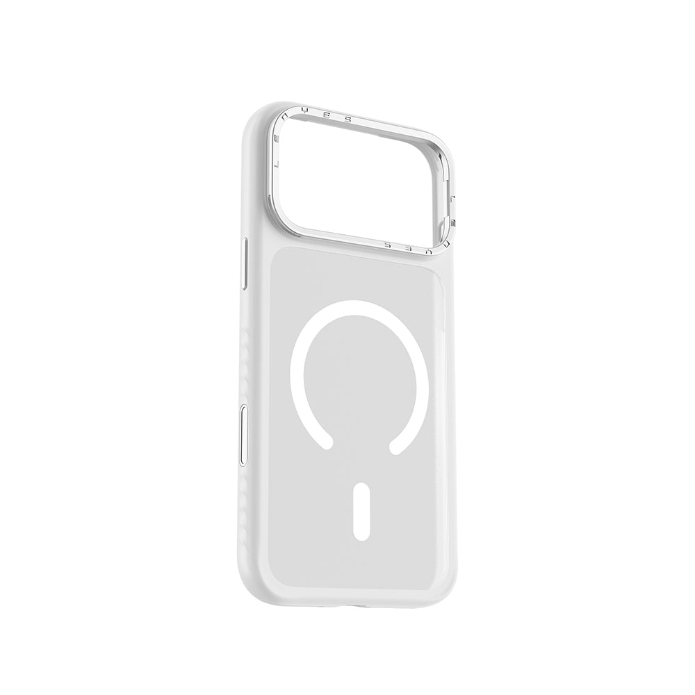 Apple iPhone 17 Pro Max Kılıf M-safe Şarj Özellikli Metal Kamera Standlı Lenyes CK226 PC Kapak Şeffaf