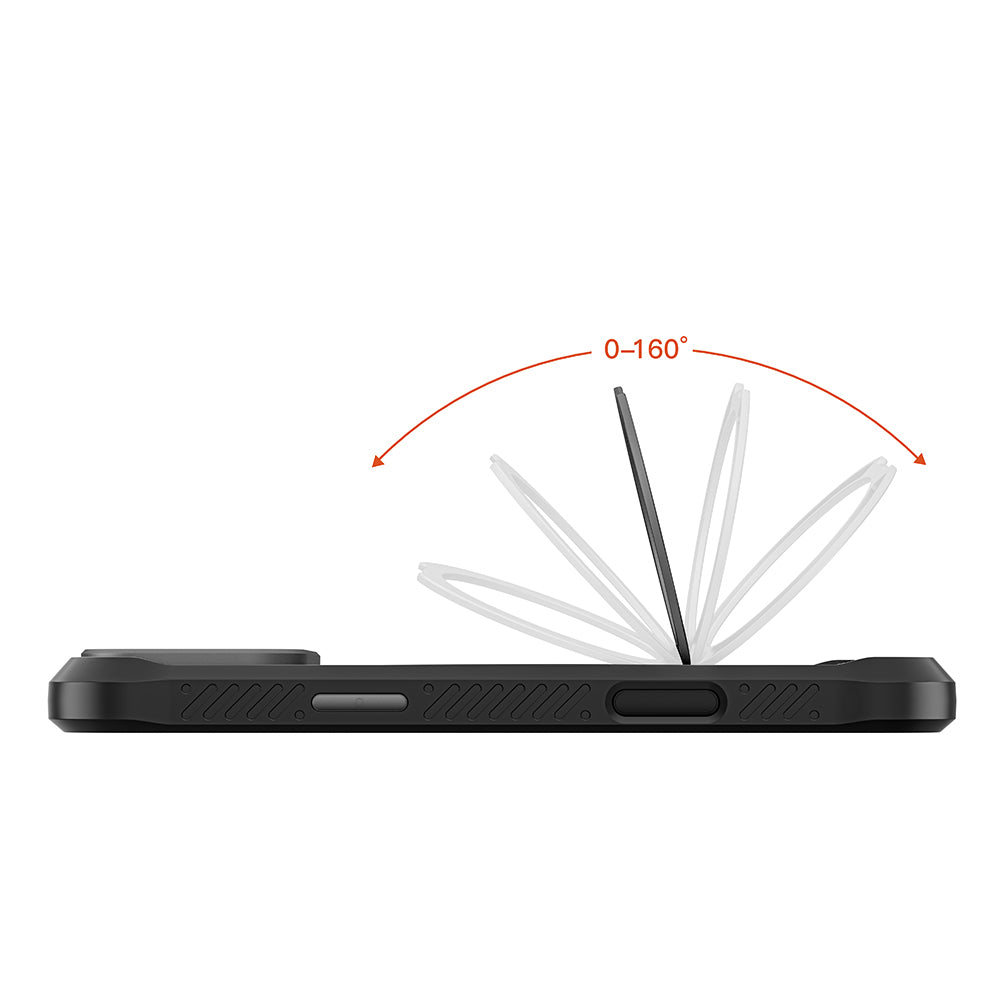 Apple iPhone 17 Pro Max Kılıf M-safe Şarj Özellikli Parmak Ring Standlı Airbag Tasarımlı Mutural Obsidian Serisi Kapak Siyah