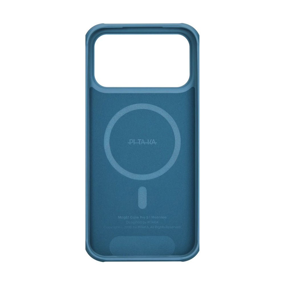 Apple iPhone 17 Pro Max Kılıf M-safe Şarj Özellikli Pitaka Tactile Woven Sunset-Moonrise Aramid Pro Guard Serisi Kapak Mavi