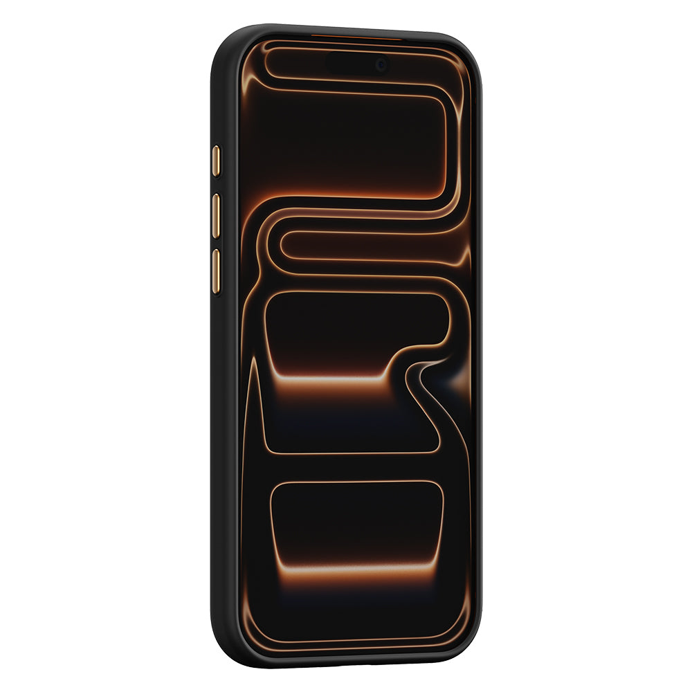 Apple iPhone 17 Pro Max Kılıf M-safe Şarj Özellikli Raptic Aramid Dual Rise Serisi 24 Ayar Altın Kaplamalı Karbon Kapak