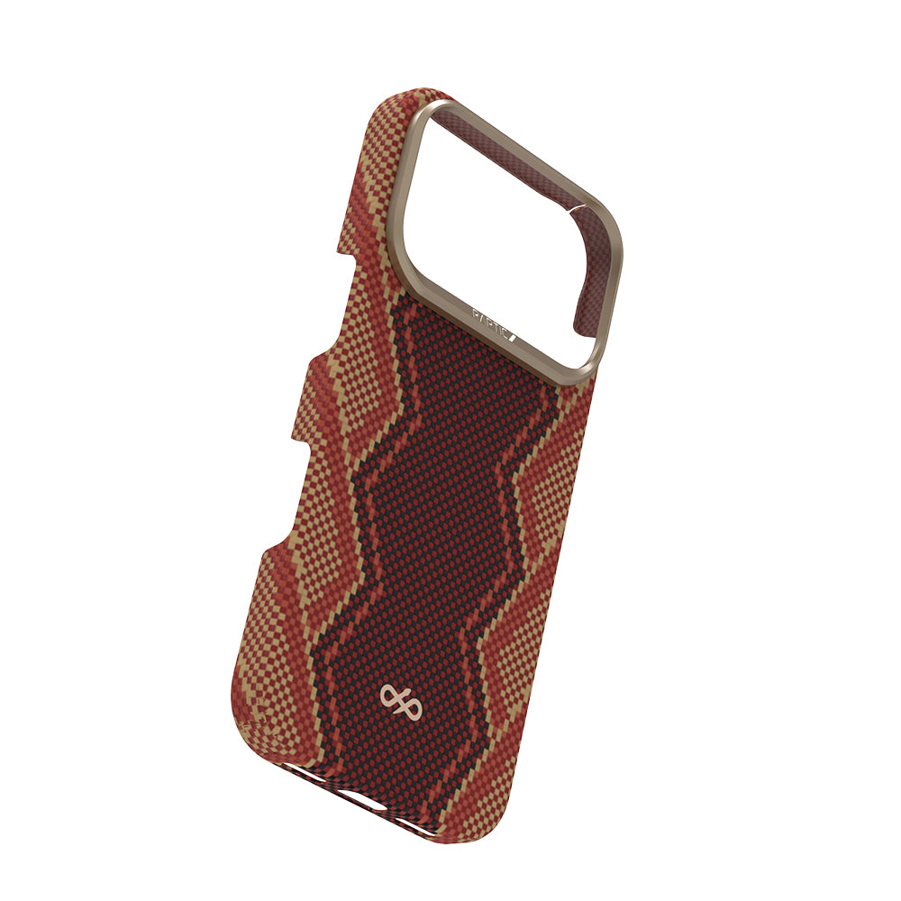 Apple iPhone 17 Pro Max Kılıf M-safe Şarj Özellikli Raptic Aramid Skin Bionic Serisi Kapak Kırmızı