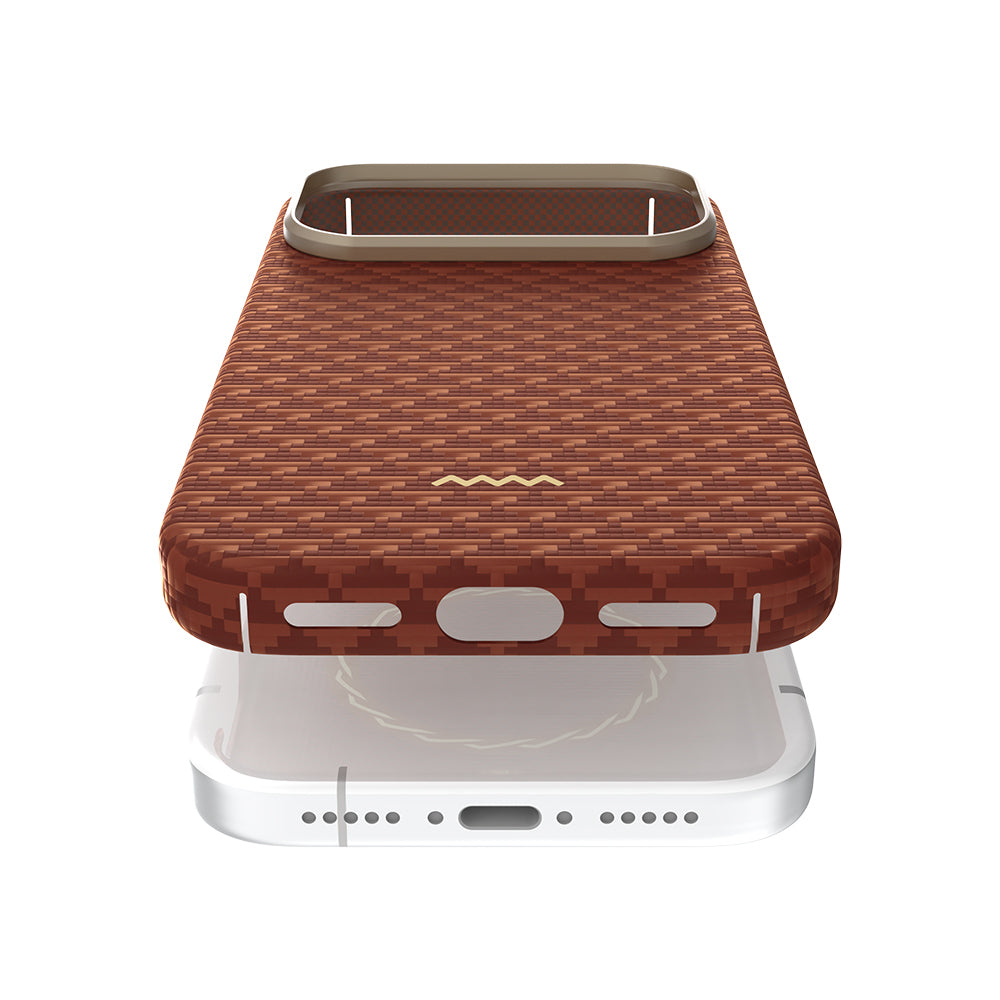 Apple iPhone 17 Pro Max Kılıf M-safe Şarj Özellikli Raptic Aramid Skin Origin Serisi Kapak Lacivert