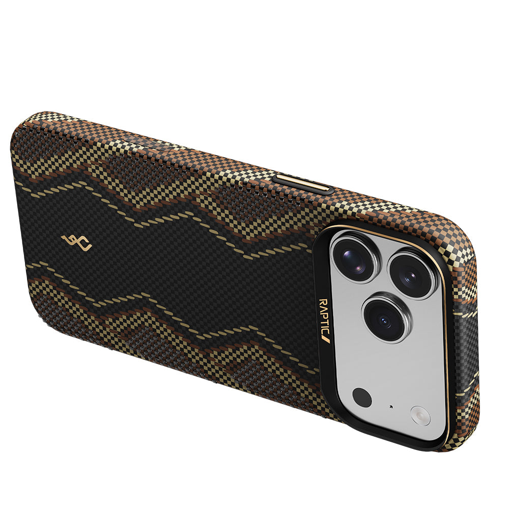Apple iPhone 17 Pro Max Kılıf M-safe Şarj Özellikli Raptic Aramid Skin Scepter Serisi Karbon Kapak