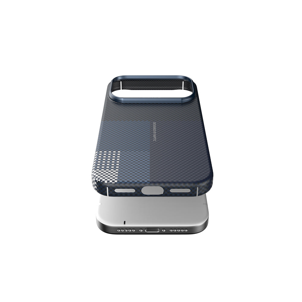 Apple iPhone 17 Pro Max Kılıf M-safe Şarj Özellikli Raptic Aramid Skin Transform Serisi Kapak Mavi