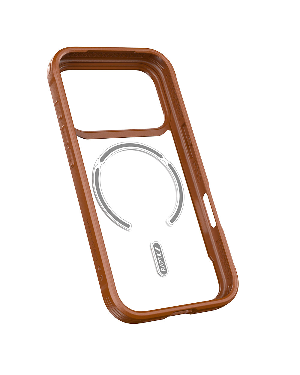 Apple iPhone 17 Pro Max Kılıf M-safe Şarj Özellikli Raptic Shield Classic Serisi Şeffaf Arka Yüzey C-Magnet Kapak Turuncu