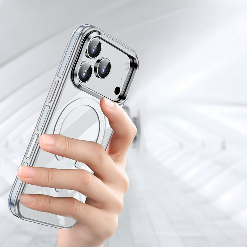 Apple iPhone 17 Pro Max Kılıf M-safe Şarj Özellikli Wlons Standlı Efsane Kapak Turuncu