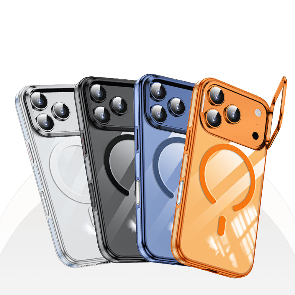 Apple iPhone 17 Pro Max Kılıf M-safe Şarj Özellikli Wlons Standlı Efsane Kapak Siyah