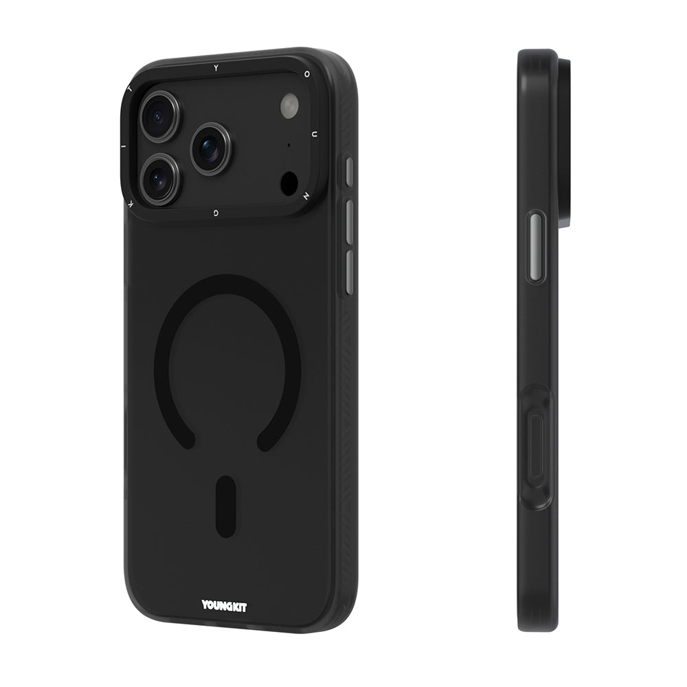 Apple iPhone 17 Pro Max Kılıf M-safe Şarj Özellikli Youngkit Hidden Sand Serisi Kapak Turuncu