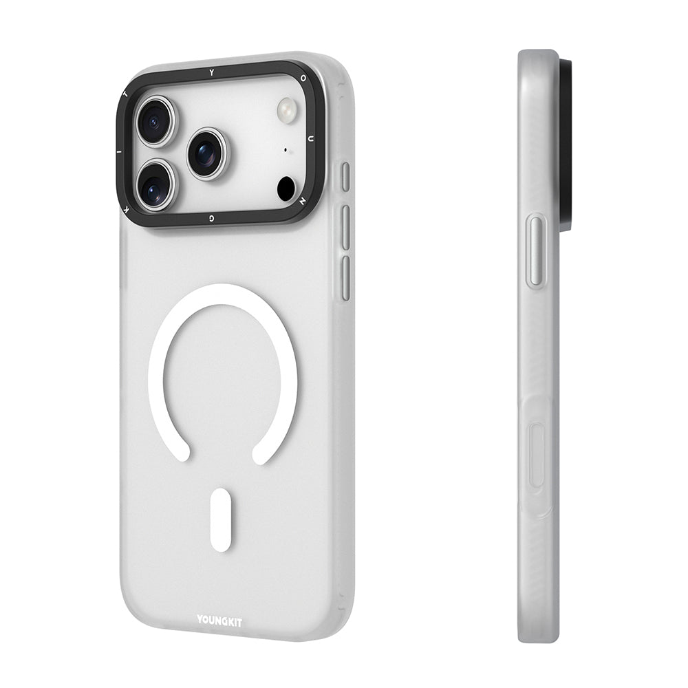 Apple iPhone 17 Pro Max Kılıf M-safe Şarj Özellikli Youngkit Hidden Sand Serisi Kapak Siyah