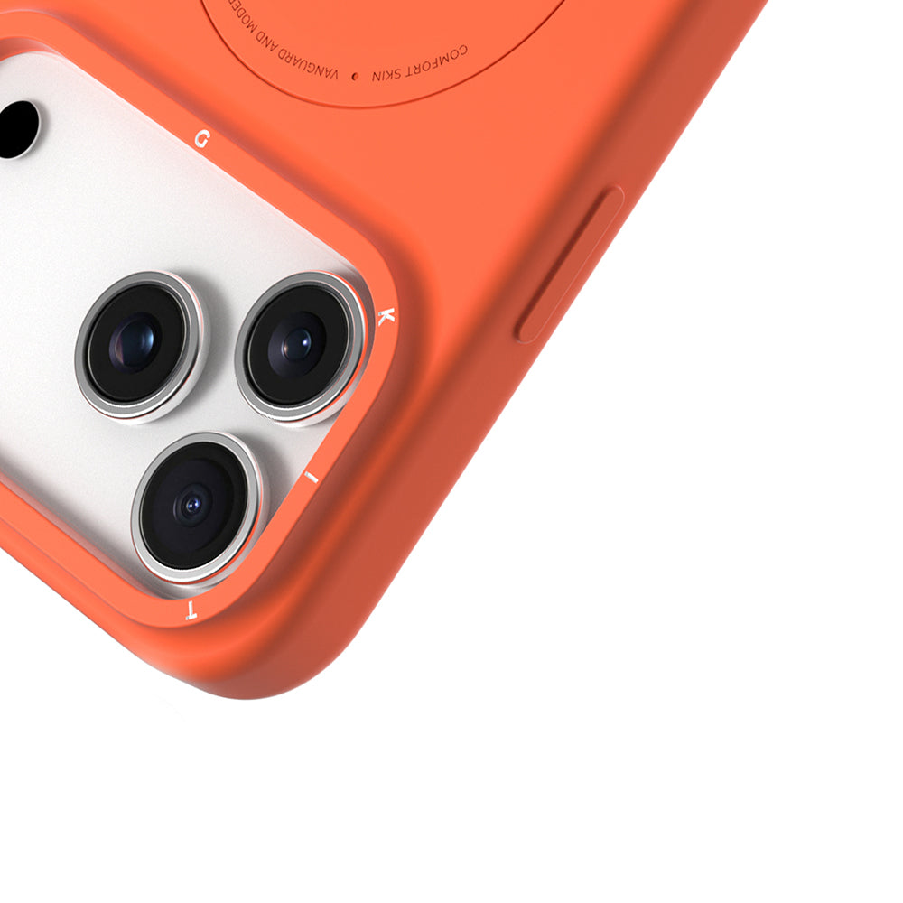 Apple iPhone 17 Pro Max Kılıf M-Safe Şarj Özellikli Youngkit Morandi Serisi Kapak Turuncu