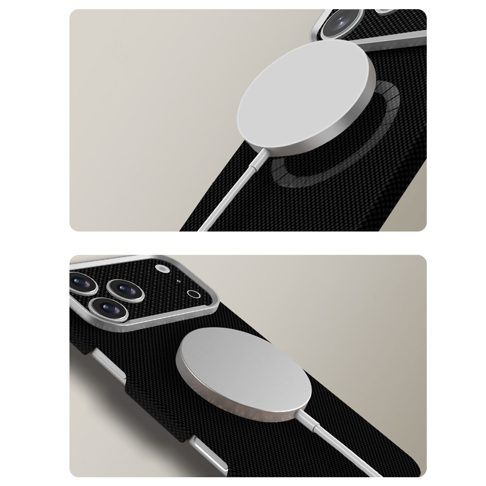 Apple iPhone 17 Pro Max Kılıf M-Safe Şarj Özellikli Zore Paris Zerre Sert PC Kapak