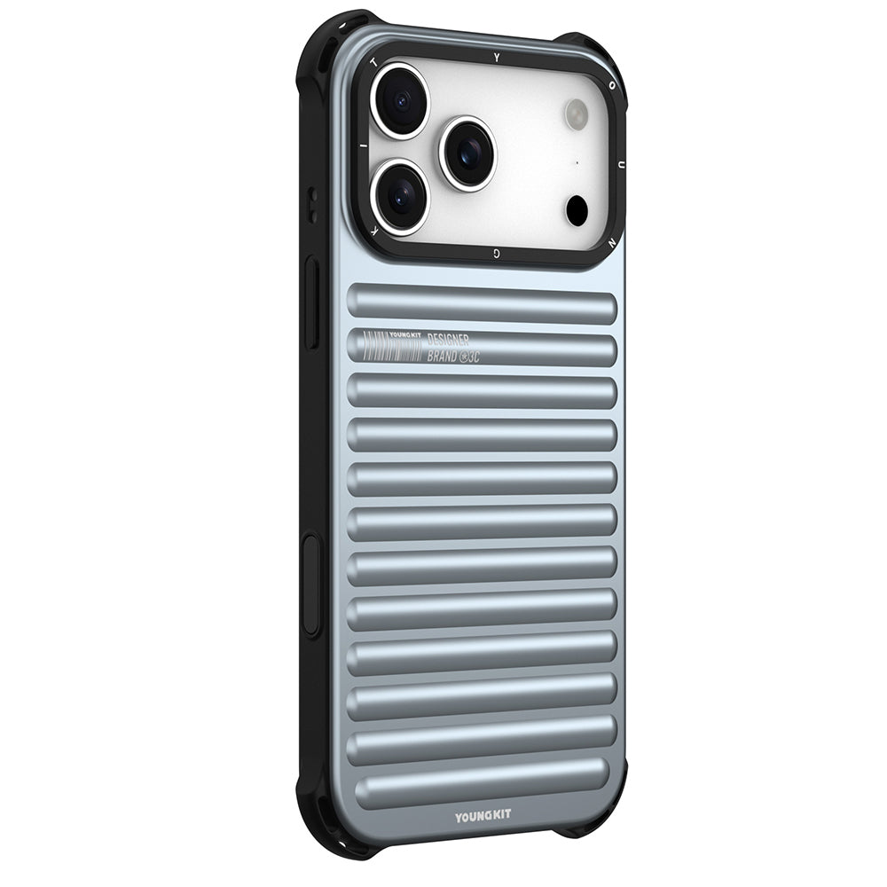 Apple iPhone 17 Pro Max Kılıf Mat Renkli Tasarım Youngkit True Color Serisi Kapak Mavi