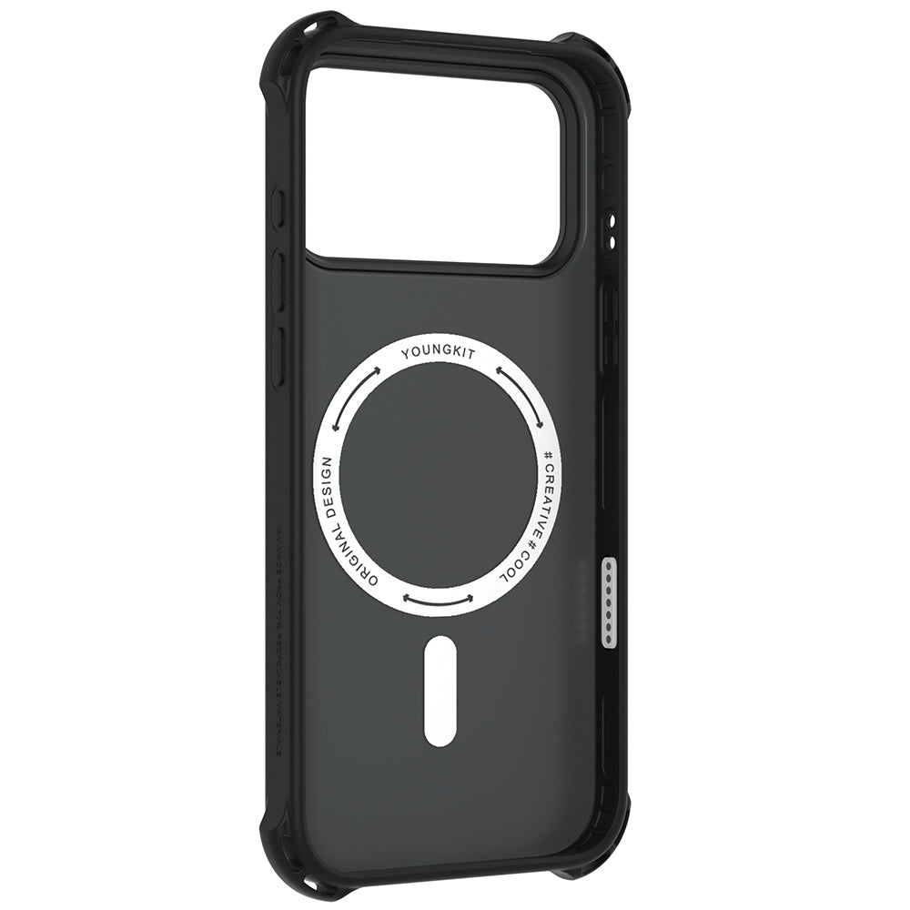 Apple iPhone 17 Pro Max Kılıf Mat Renkli Tasarım Youngkit True Color Serisi Kapak Gümüş