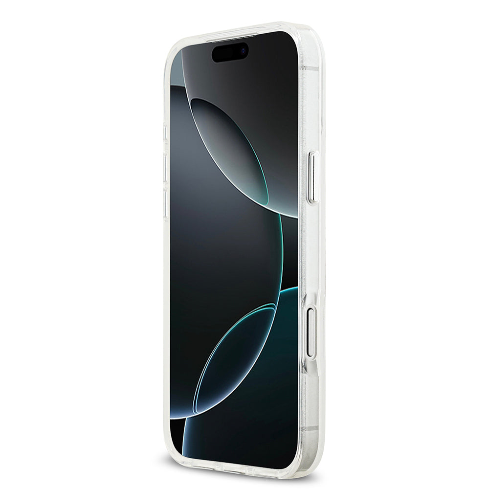 Apple iPhone 17 Pro Max Kılıf Mercedes Benz Orjinal Lisanslı M-safe Şarj Özellikli Buzlu PC Nostaljik Yıldız Dizayn Kapak Beyaz