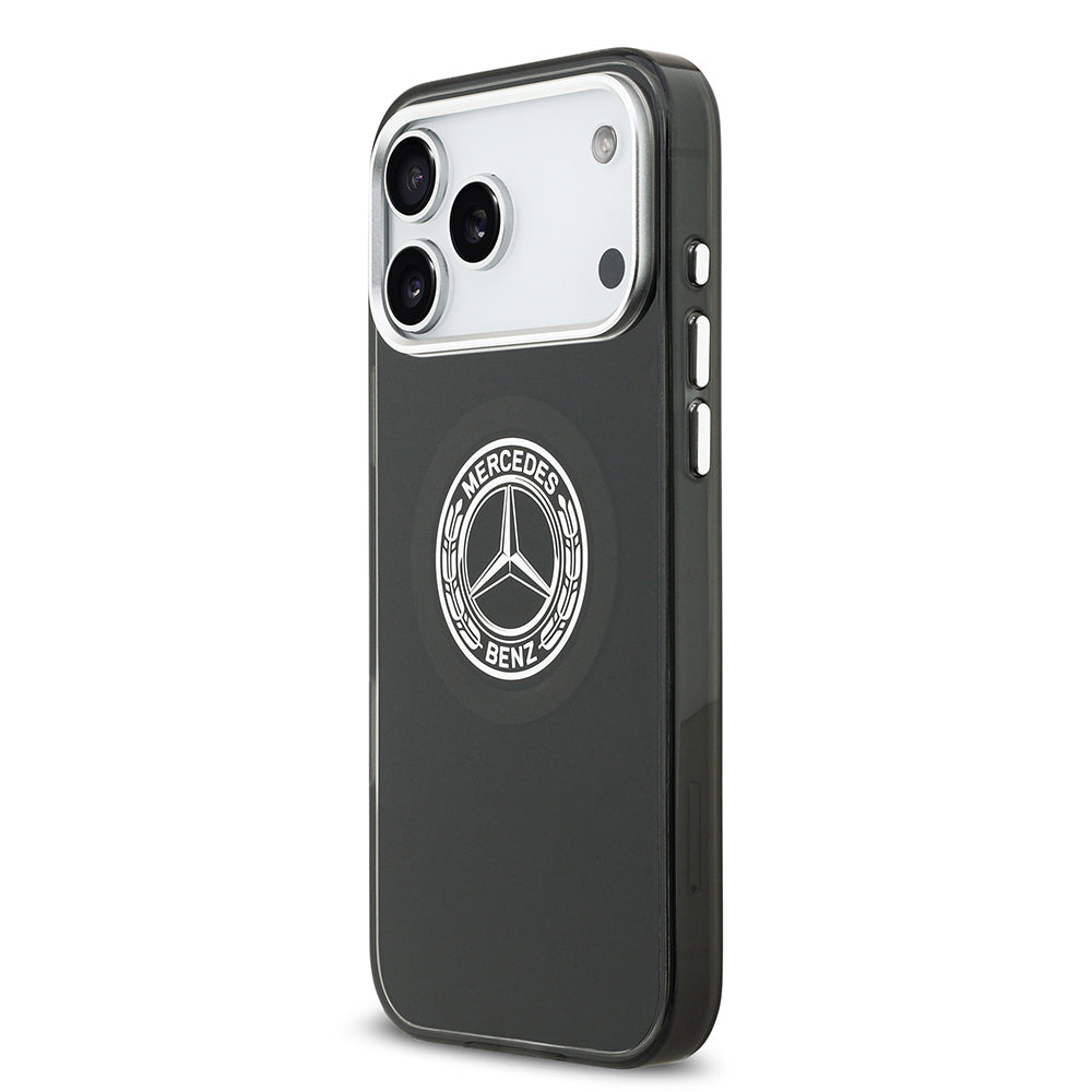 Apple iPhone 17 Pro Max Kılıf Mercedes Benz Orjinal Lisanslı M-safe Şarj Özellikli Çift Katmanlı PC Nostaljik Yıldız Dizayn Kapak Füme