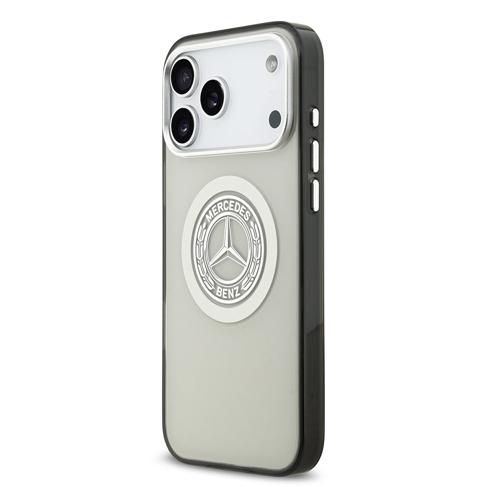 Apple iPhone 17 Pro Max Kılıf Mercedes Benz Orjinal Lisanslı M-safe Şarj Özellikli Çift Katmanlı PC Nostaljik Yıldız Dizayn Kapak Füme