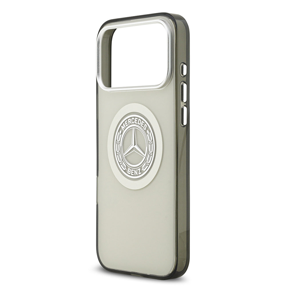 Apple iPhone 17 Pro Max Kılıf Mercedes Benz Orjinal Lisanslı M-safe Şarj Özellikli Çift Katmanlı PC Nostaljik Yıldız Dizayn Kapak Siyah