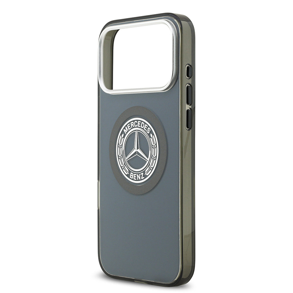 Apple iPhone 17 Pro Max Kılıf Mercedes Benz Orjinal Lisanslı M-safe Şarj Özellikli Çift Katmanlı PC Nostaljik Yıldız Dizayn Kapak Füme