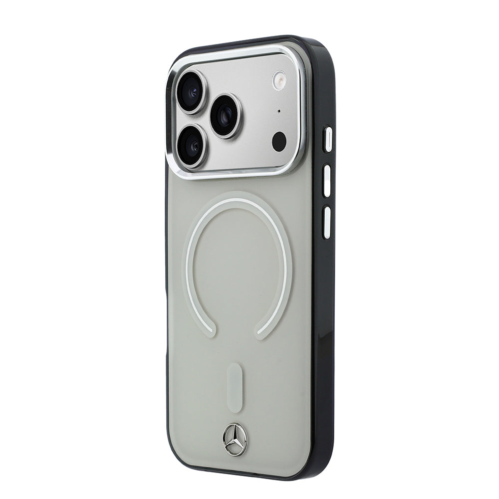Apple iPhone 17 Pro Max Kılıf Mercedes Benz Orjinal Lisanslı M-safe Şarj Özellikli Saydam Yüzey İkonik 3D Metal Logolu Kapak