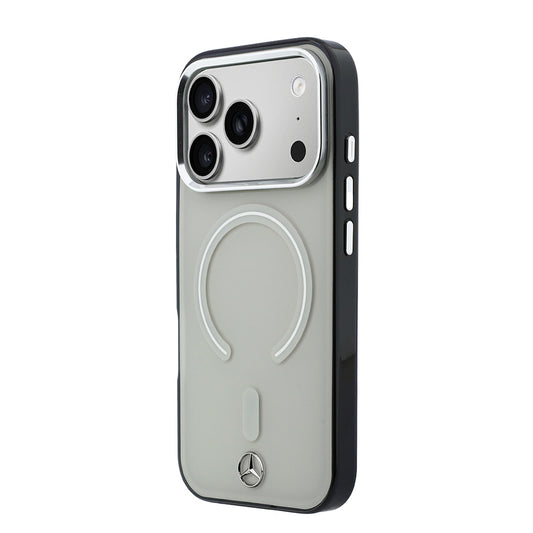 Apple iPhone 17 Pro Max Kılıf Mercedes Benz Orjinal Lisanslı M-safe Şarj Özellikli Saydam Yüzey İkonik 3D Metal Logolu Kapak