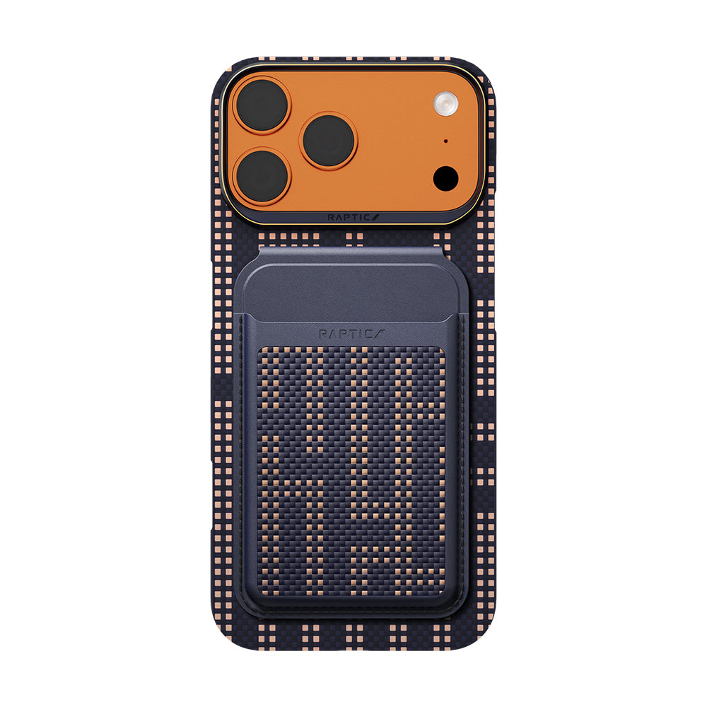 Apple iPhone 17 Pro Max Kılıf Raptic 2in1 Bundle Kit Aramid Skin Grid Serisi Kartlık ve Karbon Kapak