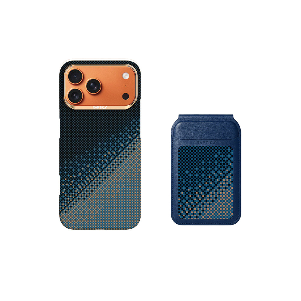 Apple iPhone 17 Pro Max Kılıf Raptic 2in1 Bundle Kit Aramid Skin Serenity Serisi Kartlık ve Karbon Kapak