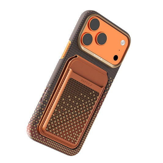 Apple iPhone 17 Pro Max Kılıf Raptic 2in1 Bundle Kit Aramid Skin Serenity Serisi Kartlık ve Karbon Kapak