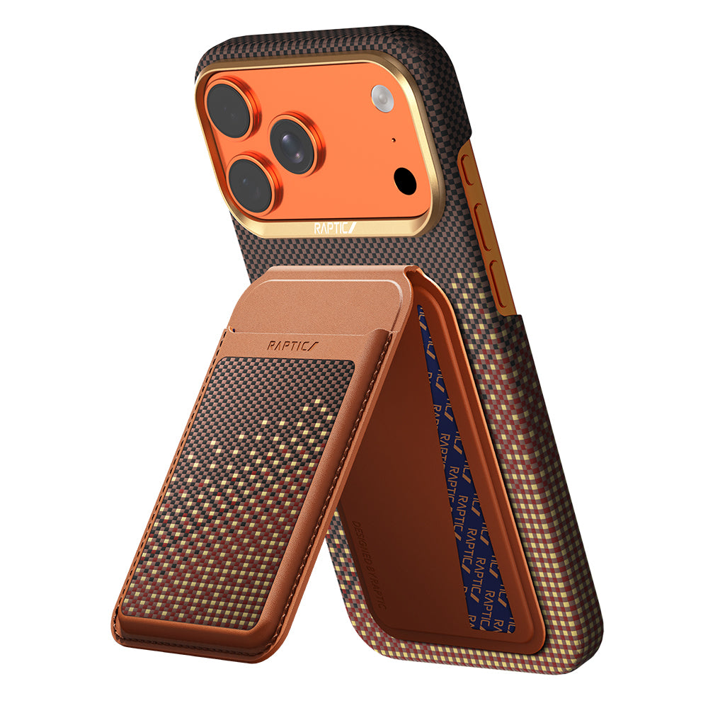 Apple iPhone 17 Pro Max Kılıf Raptic 2in1 Bundle Kit Aramid Skin Serenity Serisi Kartlık ve Karbon Kapak