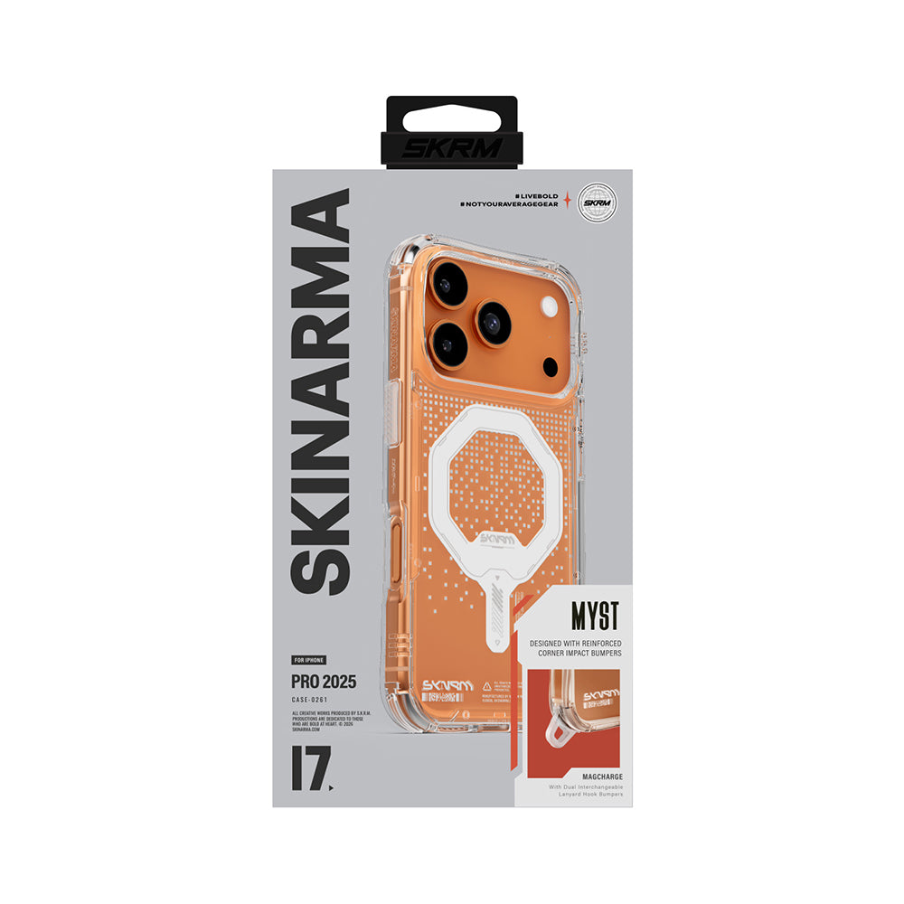 Apple iPhone 17 Pro Max Kılıf Skinarma M-Safe Şarj Özellikli IML Baskılı Holografik MYST Kapak Colorful