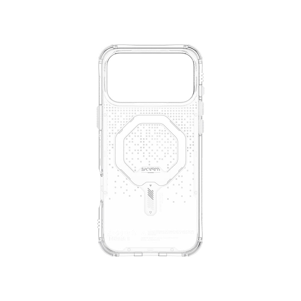 Apple iPhone 17 Pro Max Kılıf Skinarma M-Safe Şarj Özellikli IML Baskılı Holografik MYST Kapak Şeffaf