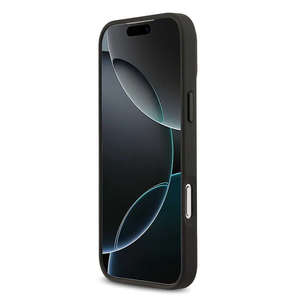 Apple iPhone 17 Pro Max Kılıf TUMI M-safe Şarj Özellikli Deri Noktalı Dizayn Kapak Siyah