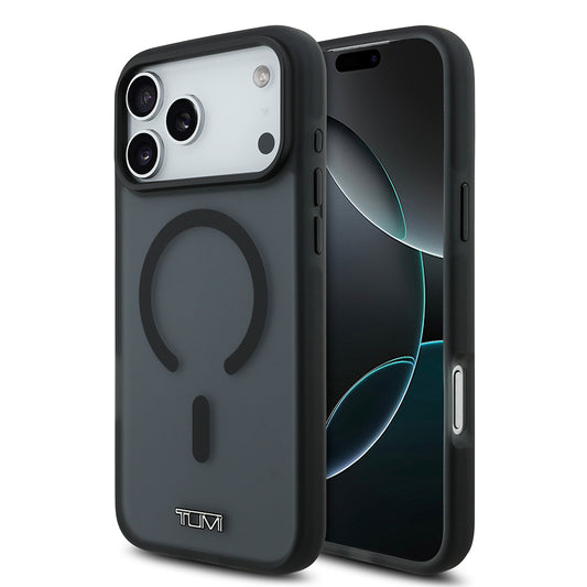 Apple iPhone 17 Pro Max Kılıf TUMI Orjinal Lisanslı M-safe Şarj Özellikli Buzlu Transparan Kapak Siyah